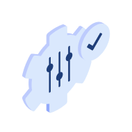 gear icon with sliders representing customizable web hosting