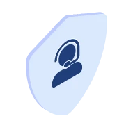customer service agent icon in a shield icon