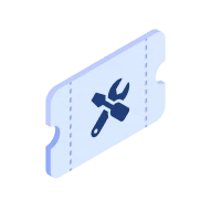 isometric illustration of ticket for web hosting concerns
